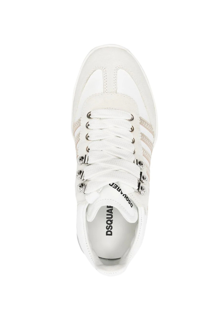 DSQUARED2 Dsquared2 trainer beige with gold stripes White