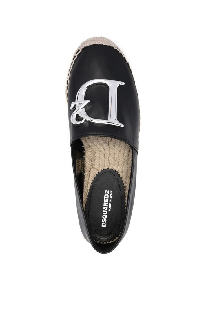 DSQUARED2 Dsquared2 espadrilles silver D2 logo Black