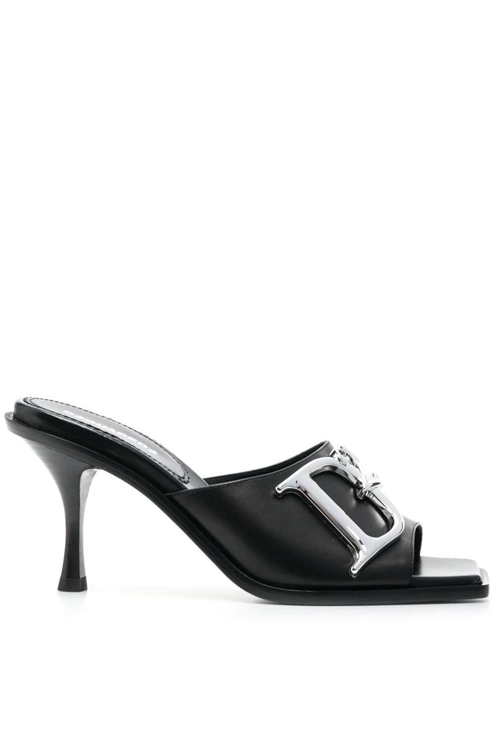 Z (S(UPER SALE Dsquared2 sandal with silver D2 logo Black