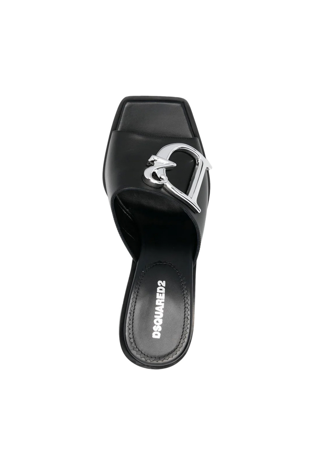 Z (S(UPER SALE Dsquared2 sandal with silver D2 logo Black