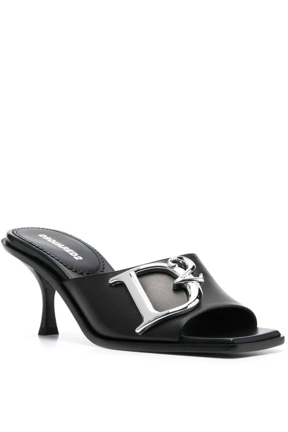 Z (S(UPER SALE Dsquared2 sandal with silver D2 logo Black