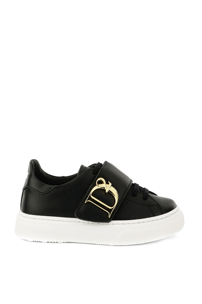 DSQUARED2 Dsquared2 statement KIDS sneakers met gouden D2 logo en witte zool Zwart