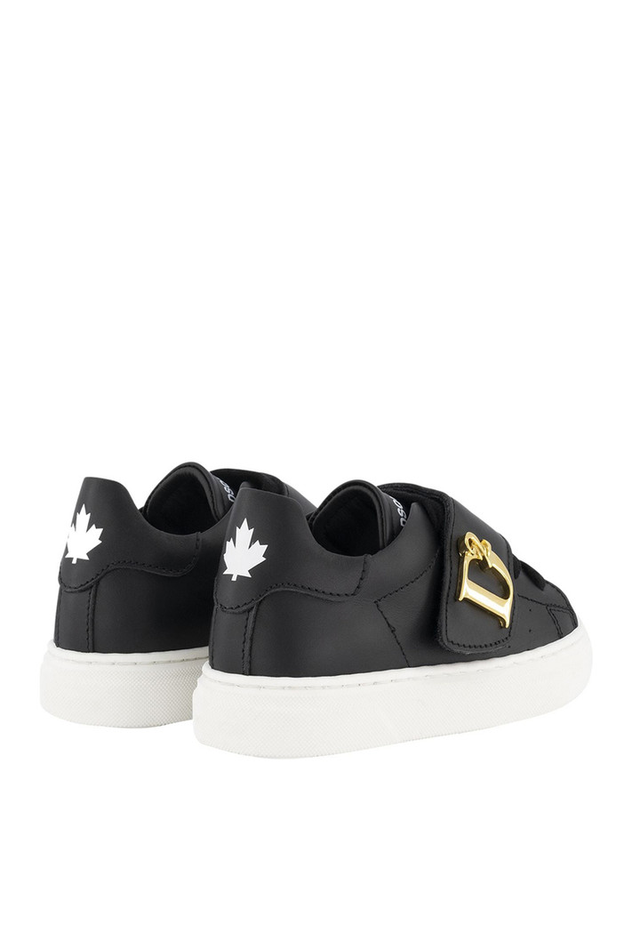 DSQUARED2 Dsquared2 statement KIDS sneakers met gouden D2 logo en witte zool Zwart