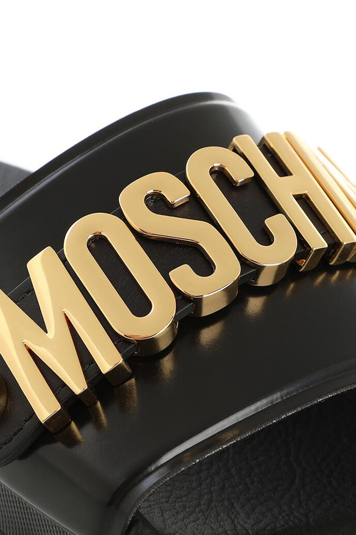 MOSCHINO + Kids Moschino KIDS flip-flops gold letters Black