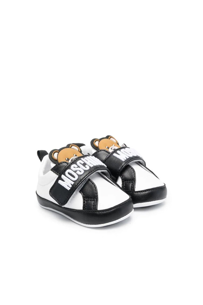 MOSCHINO + Kids Moschino baby schoen met beertje zwart met Wit