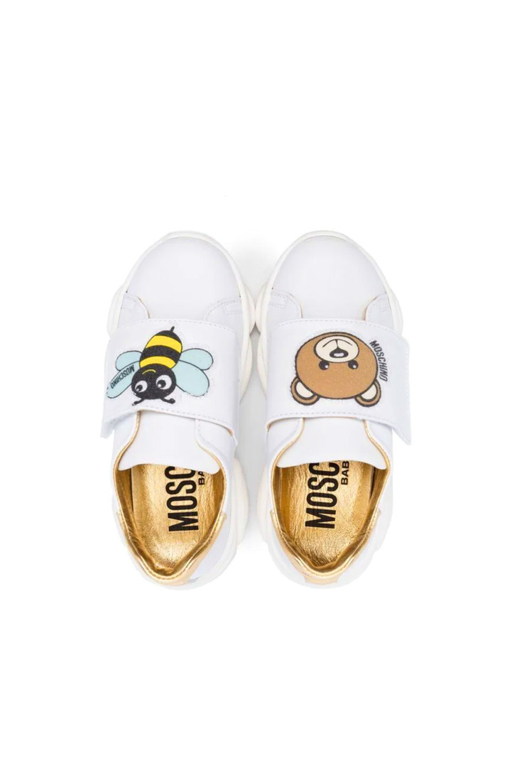 MOSCHINO + Kids Moschino unisex KIDS sneakers sneakers beertje & bij Wit