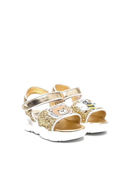 MOSCHINO + Kids Moschino KIDS unisex sandal gold with bear & bee GOLD