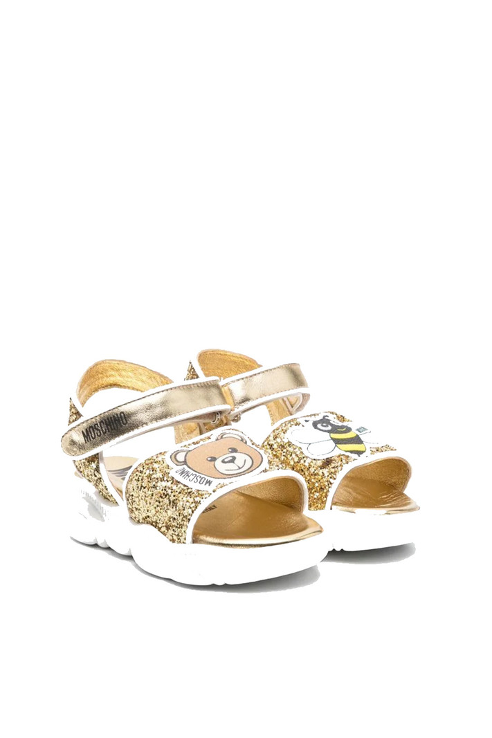 MOSCHINO + Kids Moschino KIDS unisex sandal gold with bear & bee GOLD