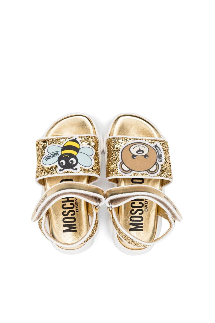 MOSCHINO + Kids Moschino KIDS unisex sandal gold with bear & bee GOLD