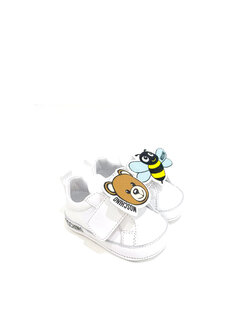 Z (S(UPER SALE Moschino unisex baby shoes with bear WHITE