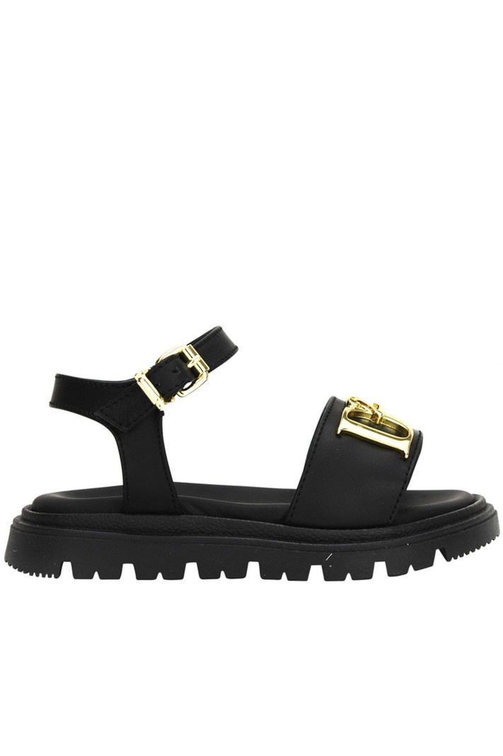 DSQUARED2 Dsquared2 statement sandaal met hoge zool en gouden D2 Zwart