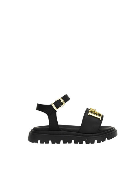 DSQUARED2 Dsquared2 KIDS statement sandal with high sole and gold D2 Black