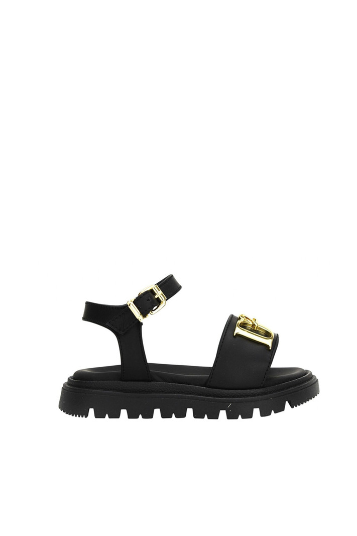 DSQUARED2 Dsquared2 KIDS statement sandal with high sole and gold D2 Black