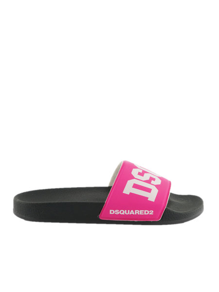 DSQUARED2 Dsquared2 badslipper fuschia Roze ( valt een halve tot een hele maat kleiner uit)