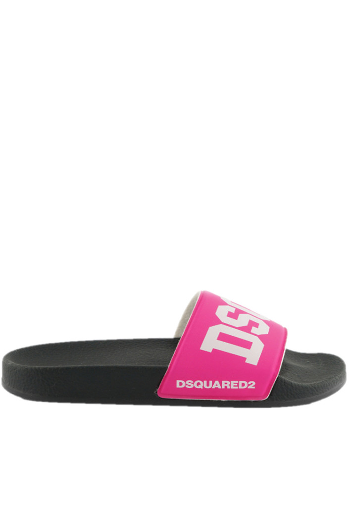 DSQUARED2 Dsquared2 badslipper fuschia Roze ( valt een halve tot een hele maat kleiner uit)