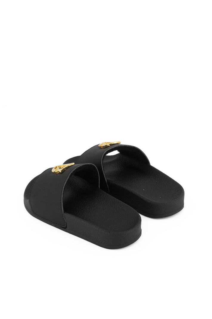 DSQUARED2 Dsquared2 KIDS statement badslipper / slipper met gouden Zwart