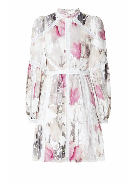 Z (S(UPER SALE Ted baker fleurz long sleeve dress pink purple Beige