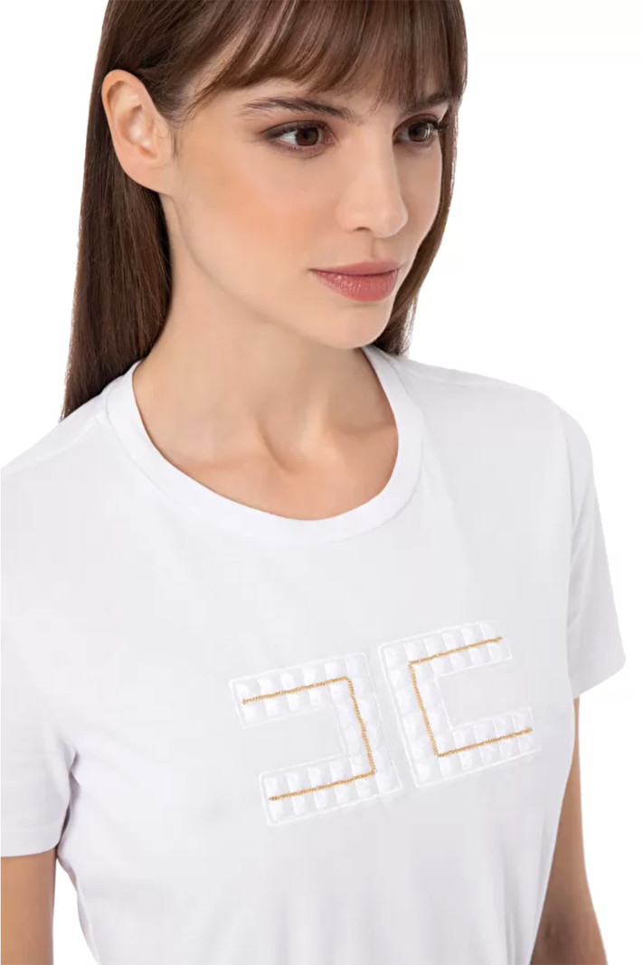 ELISABETTA FRANCHI Elisabetta Franchi tshirt met logo Wit