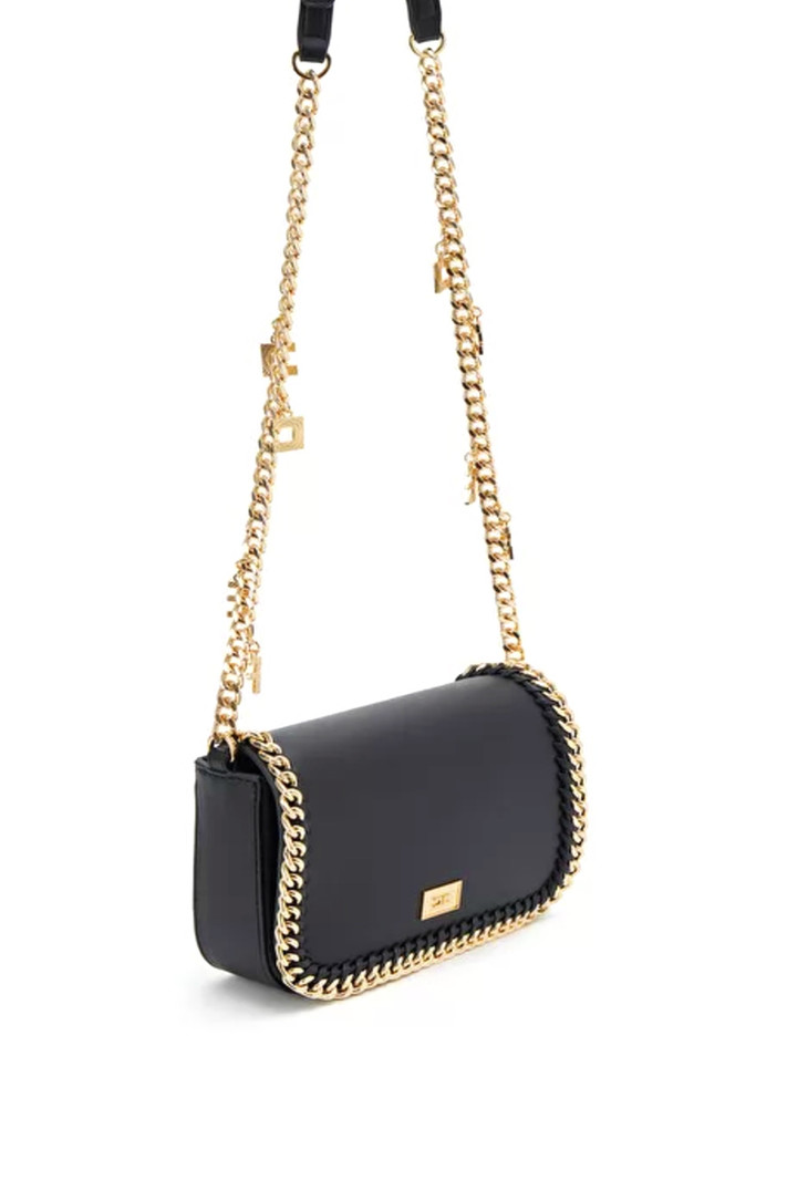 Elisabetta Franchi crossbody bag met ketting Zwart