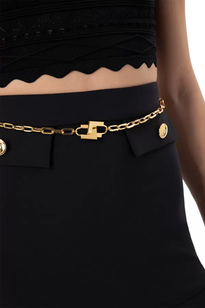 ELISABETTA FRANCHI Elisabetta Franchi skirt with chain Black