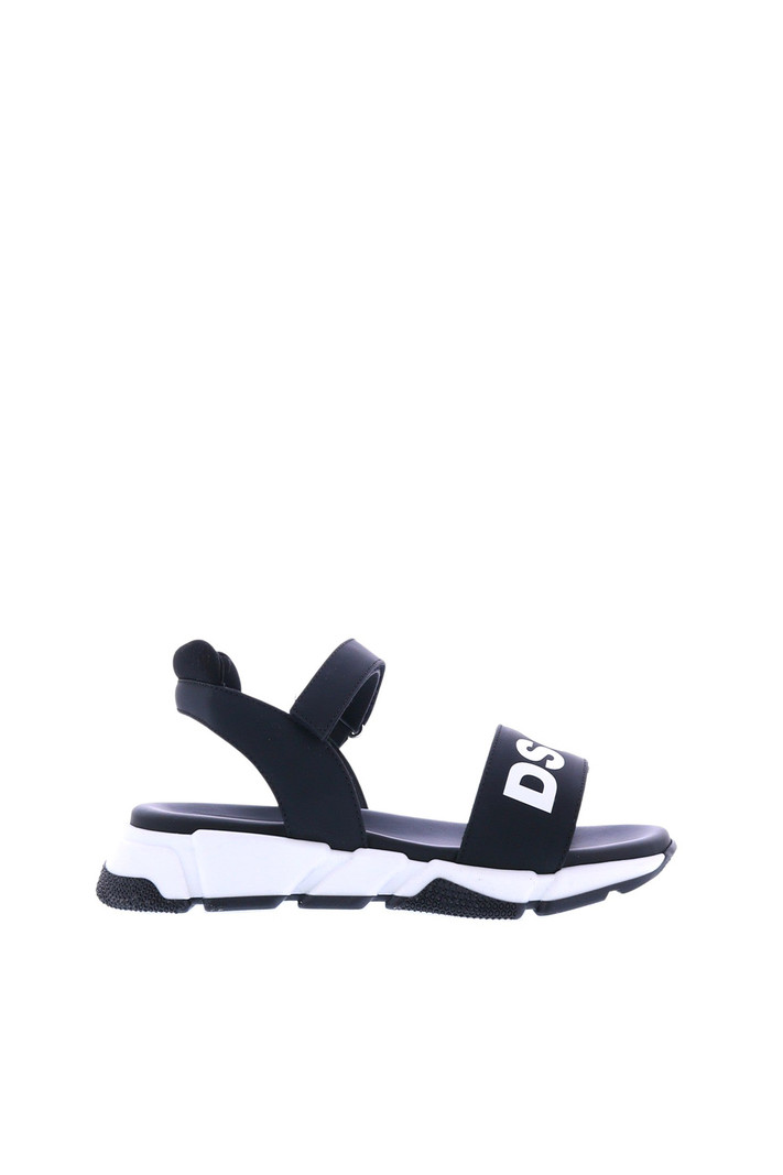 DSQUARED2 Dsquared2 KIDS sandalen met witte letters Zwart