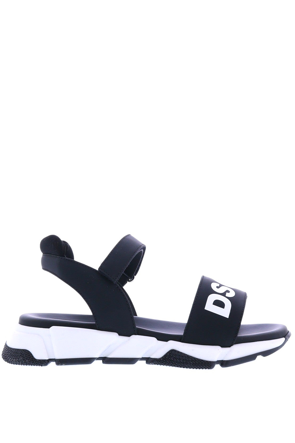 Z (S(UPER SALE Dsquared2 sandalen met witte letters Zwart