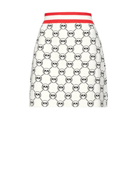 PINKO Pinko korte rok Monogram jacquard zwart, rood Wit