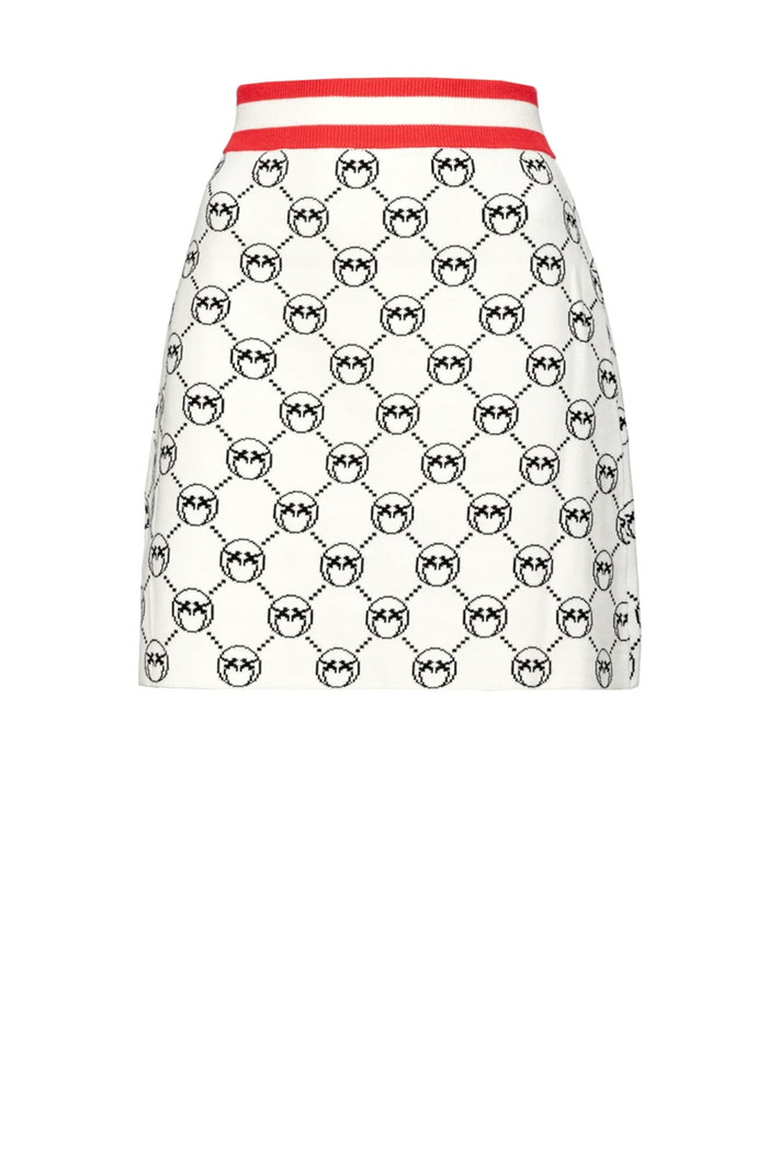 PINKO Pinko short skirt Monogram jacquard black, red White