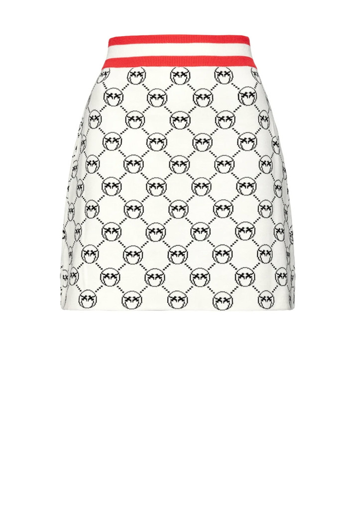 PINKO Pinko short skirt Monogram jacquard black, red White