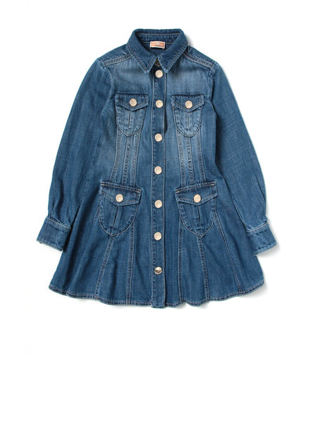Z (S(UPER SALE Elisabetta Franchi la Mia Bambina denim jurk Blauw
