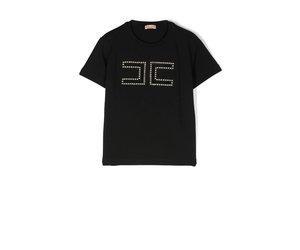 ELISABETTA FRANCHI Junior la Mia Bambina Elisabetta Franchi La Mia Bambina tshirt with logo in studs Black