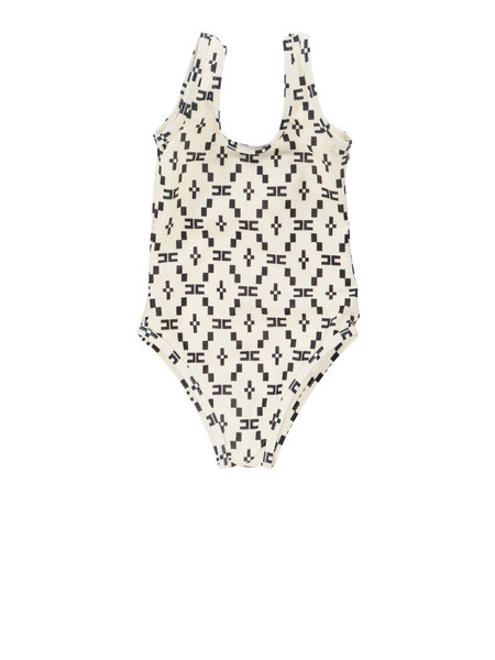 Z (S(UPER SALE Elisabetta Franchi La Mia Bambina badpak met logo room Wit