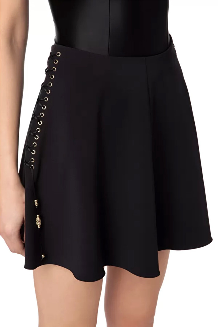 ELISABETTA FRANCHI Elisabetta Franchi rok met touwtjes zijkanten Zwart