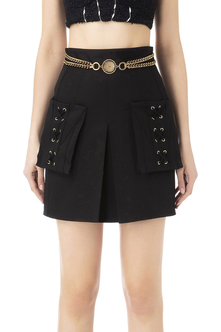 ELISABETTA FRANCHI Elisabetta Franchi rok met zakken Zwart