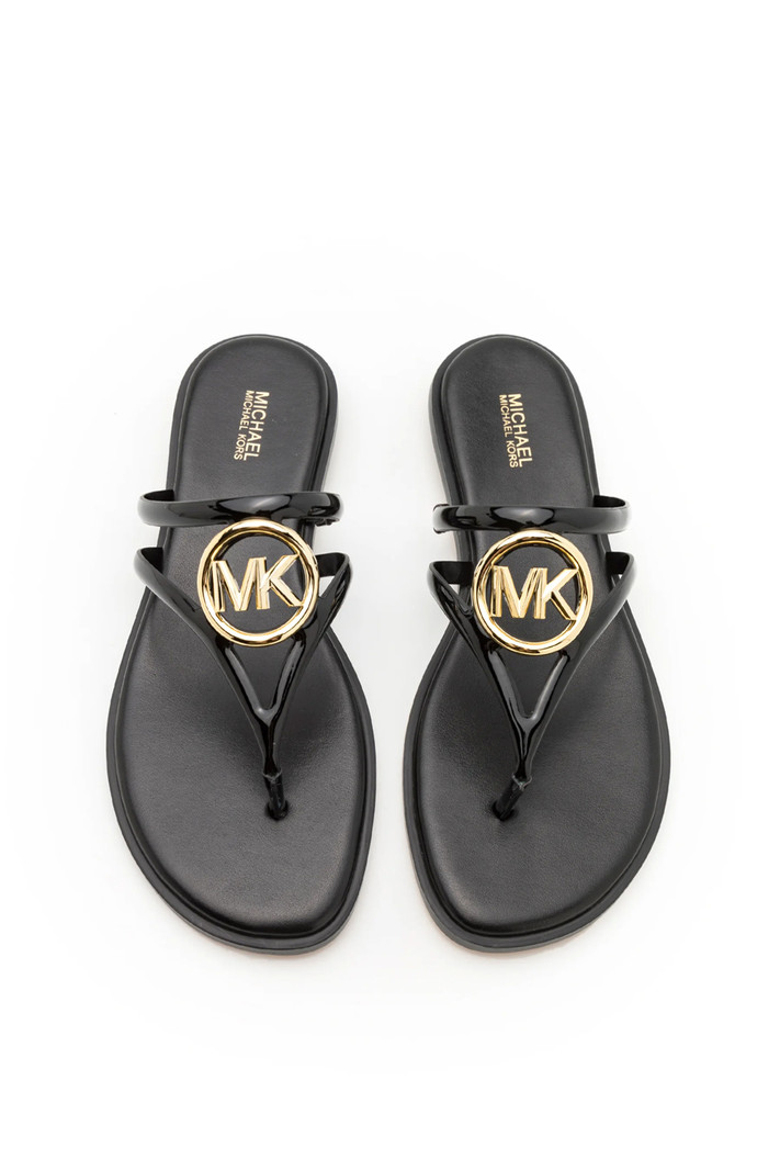 MICHAEL KORS Michael Kors Hampton flat sandal Zwart  ( valt een halve maat groter uit )