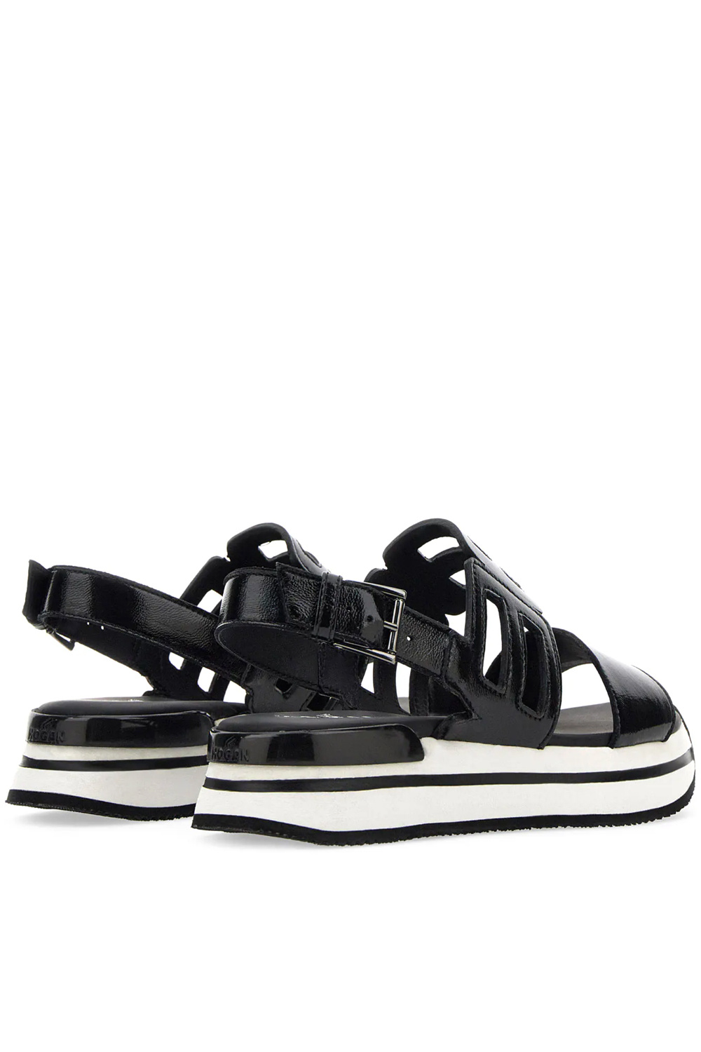 HOGAN sandaal H257 H222 sandalo fascia Zwart ( vallen een halve maat tot 1 maat groter uit )