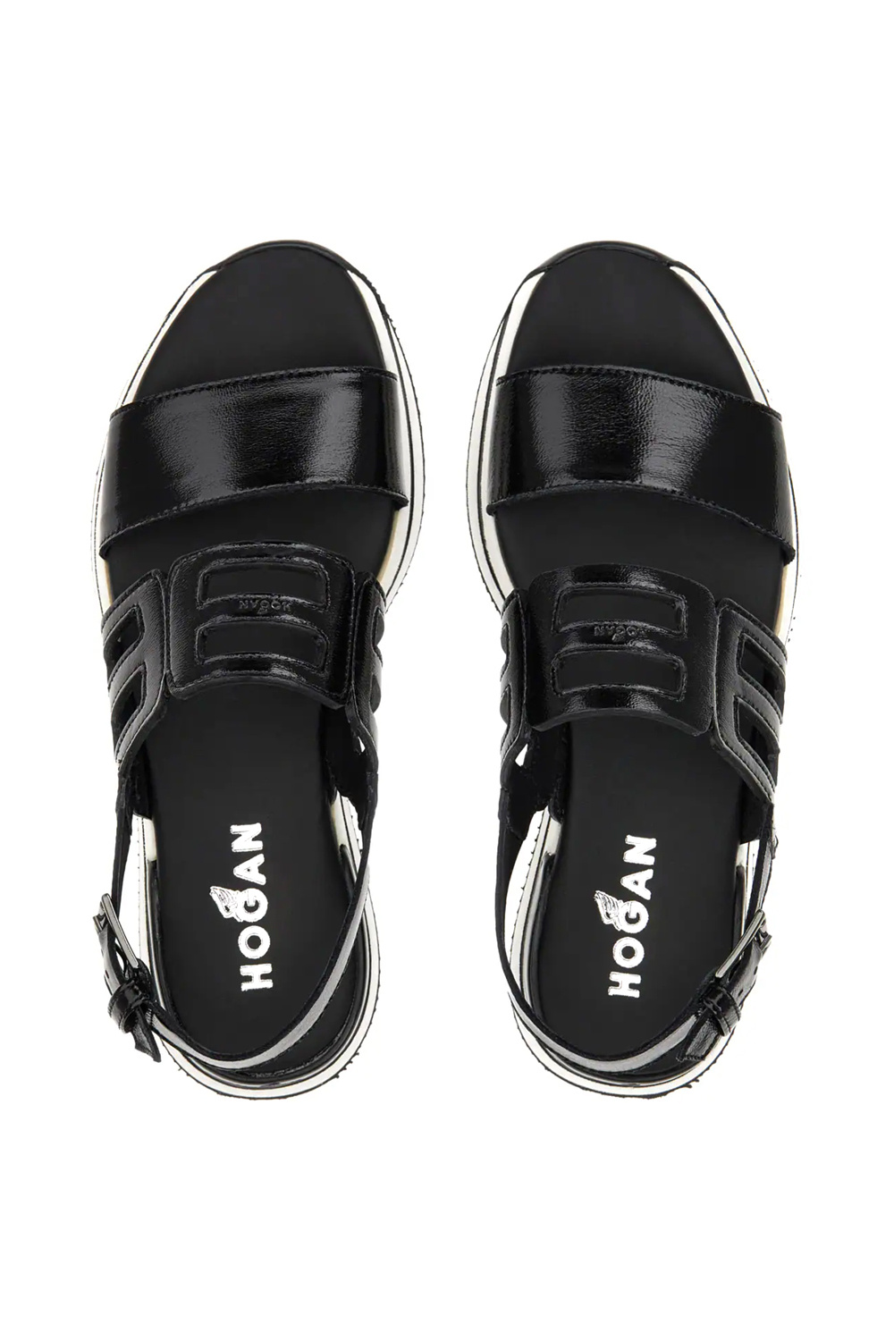 HOGAN sandaal H257 H222 sandalo fascia Zwart ( vallen een halve maat tot 1 maat groter uit )
