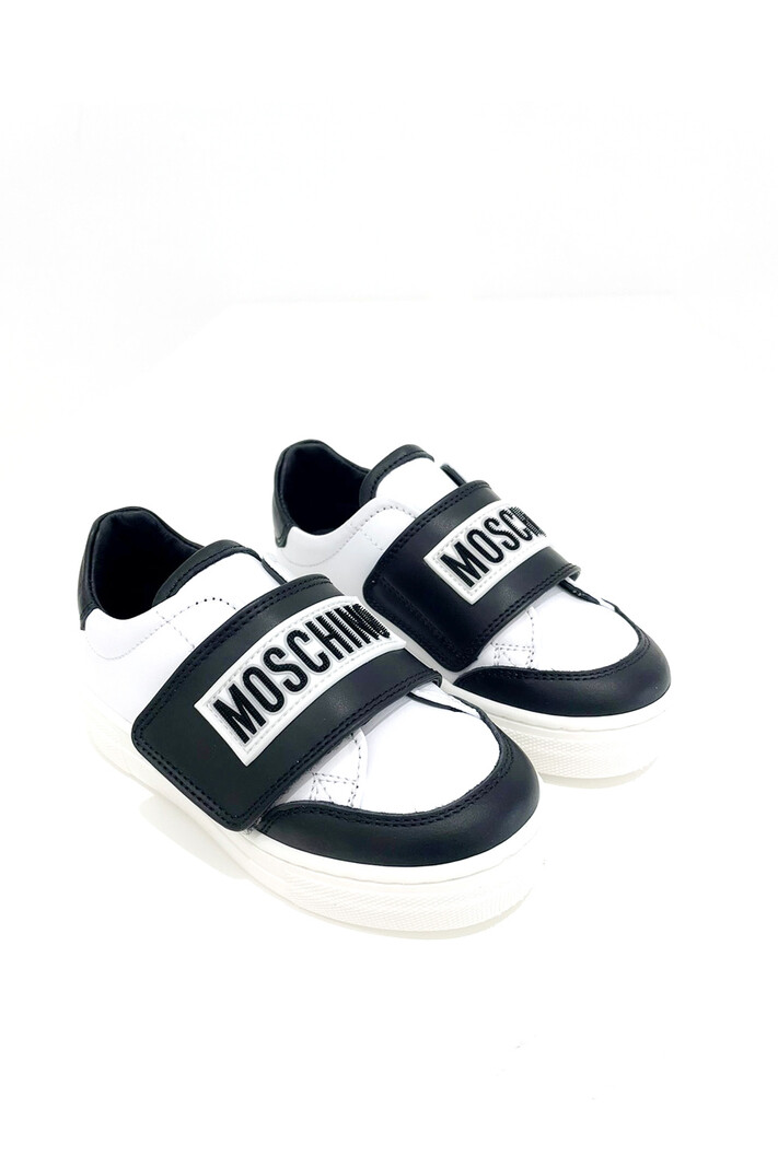 MOSCHINO + Kids Moschino sneakers kids met klittenband zwart & WIT