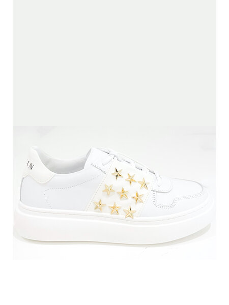 Z (S(UPER SALE PHILIPP PLEIN sneakers with gold stars WHITE