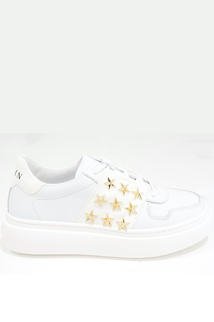 PHILIPP PLEIN PHILIPP PLEIN sneakers met gouden sterren WIT