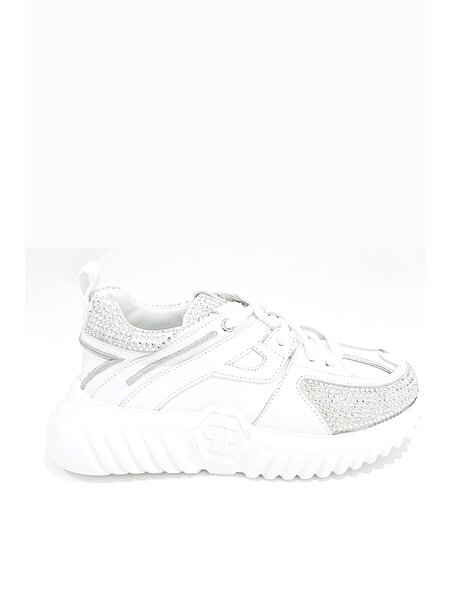 PHILIPP PLEIN PHILIPP PLEIN trainer with stones WHITE