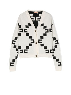 Z (S(UPER SALE Elisabetta Franchi La Mia Bambina cardigan with loge cream White