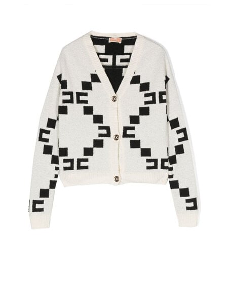 Z (S(UPER SALE Elisabetta Franchi La Mia Bambina vest met loge creme Wit