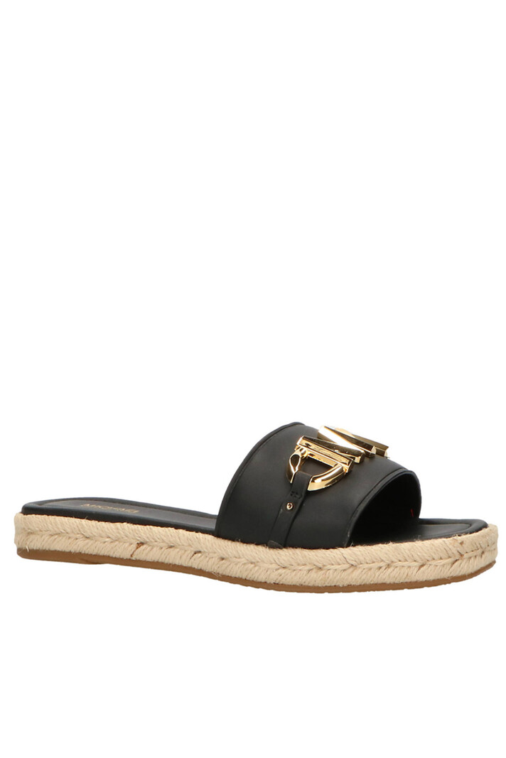 MICHAEL KORS Michael Kors izzy sandal with gold logo Black