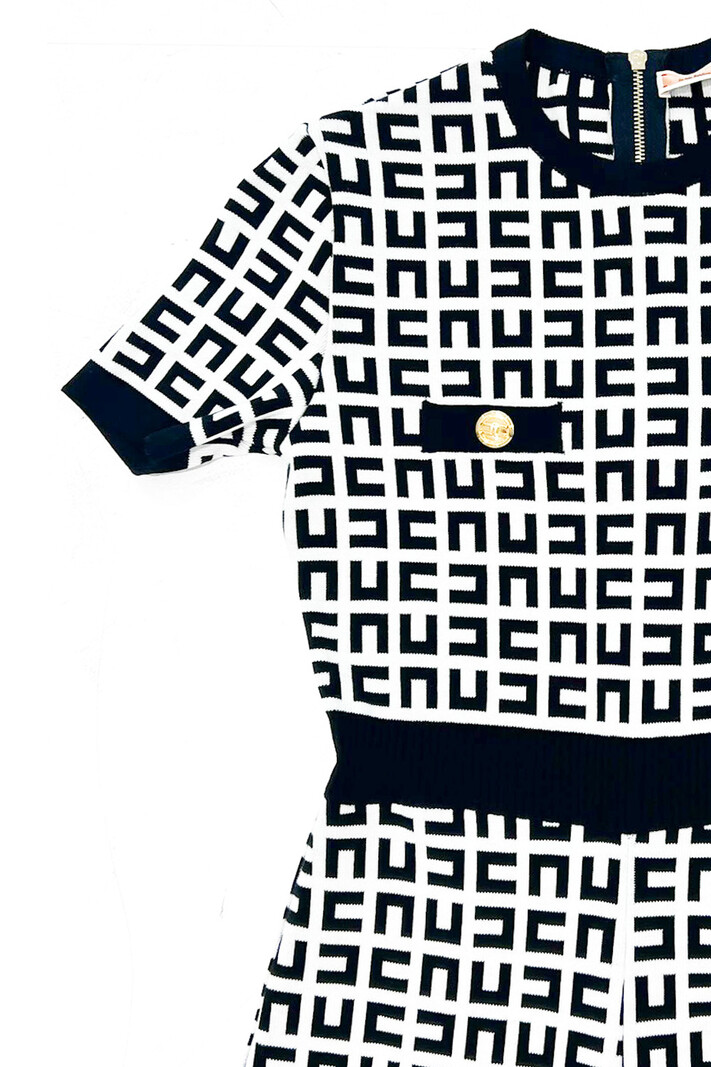 ELISABETTA FRANCHI Junior la Mia Bambina Elisabetta Franchi La Mia Bambina jumpsuit in logo print Black / White