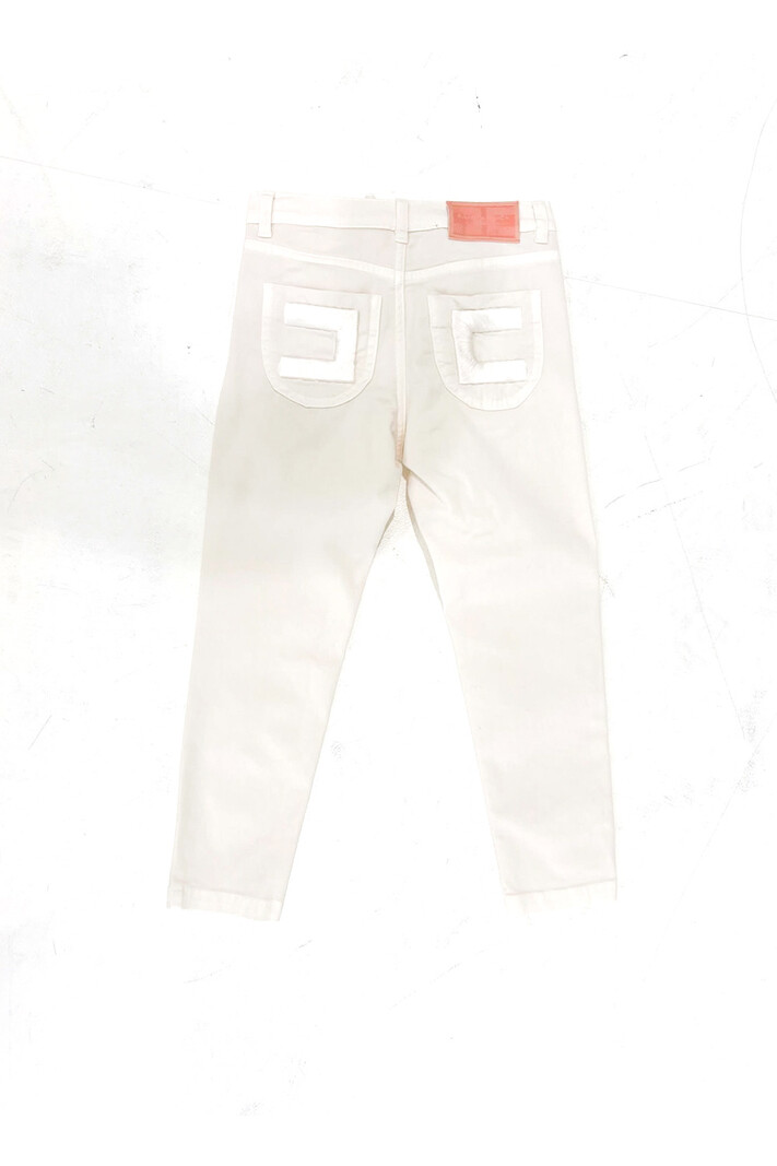 Z (S(UPER SALE Elisabetta Franchi La Mia Bambina jeans cream White