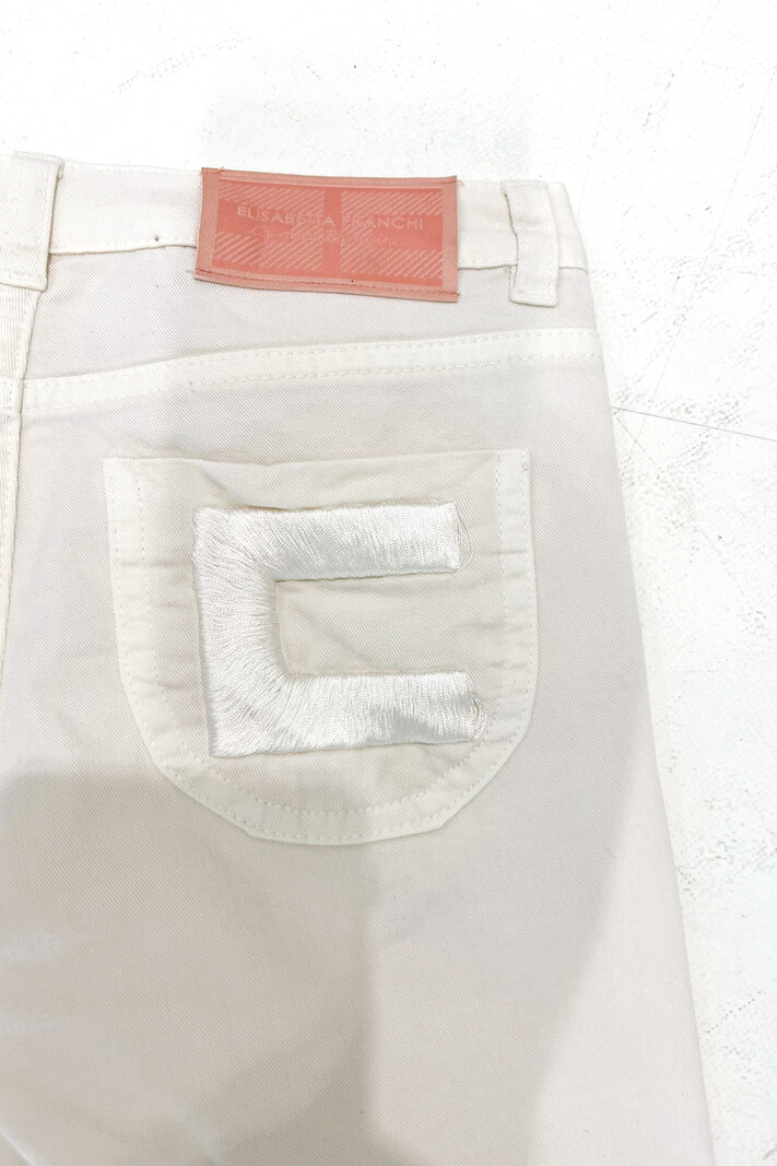 Z (S(UPER SALE Elisabetta Franchi La Mia Bambina jeans cream White