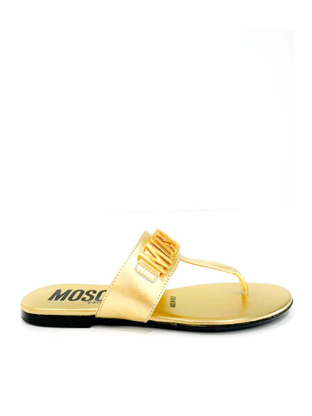 MOSCHINO + Kids Moschino slipper with gold logo Gold