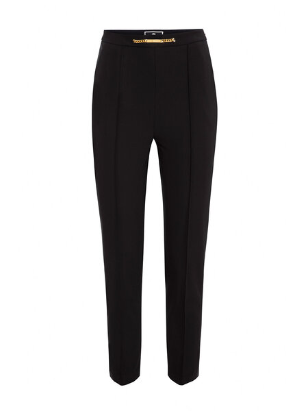 ELISABETTA FRANCHI Elisabetta Franchi pantalon van bi-elastische stof met rechte pijpen Zwart