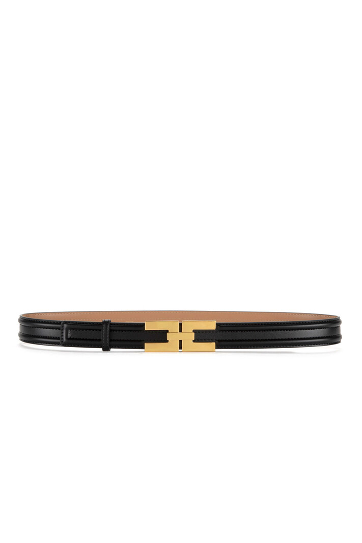 ELISABETTA FRANCHI Elisabetta Franchi faux leather belt with clasp Black